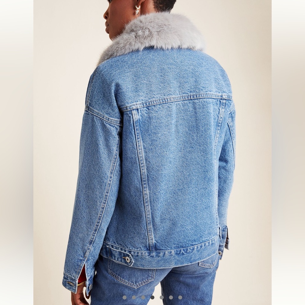 Anthropologie - Pilcro - Faux Fur Collar Denim Jacket - Picture 5 of 10